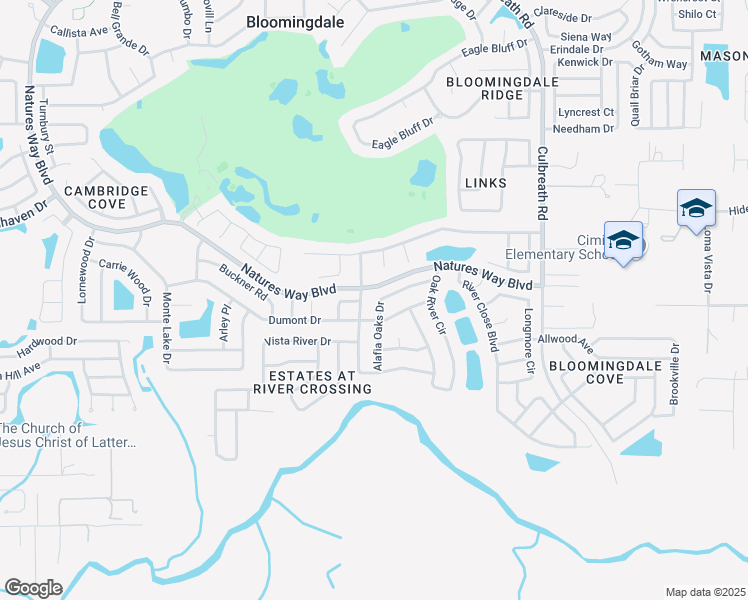 map of restaurants, bars, coffee shops, grocery stores, and more near 2008 Alafia Oaks Drive in Valrico