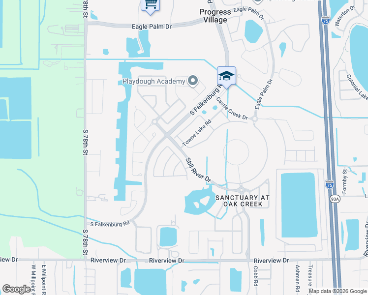 map of restaurants, bars, coffee shops, grocery stores, and more near 6984 Holly Heath Drive in Riverview