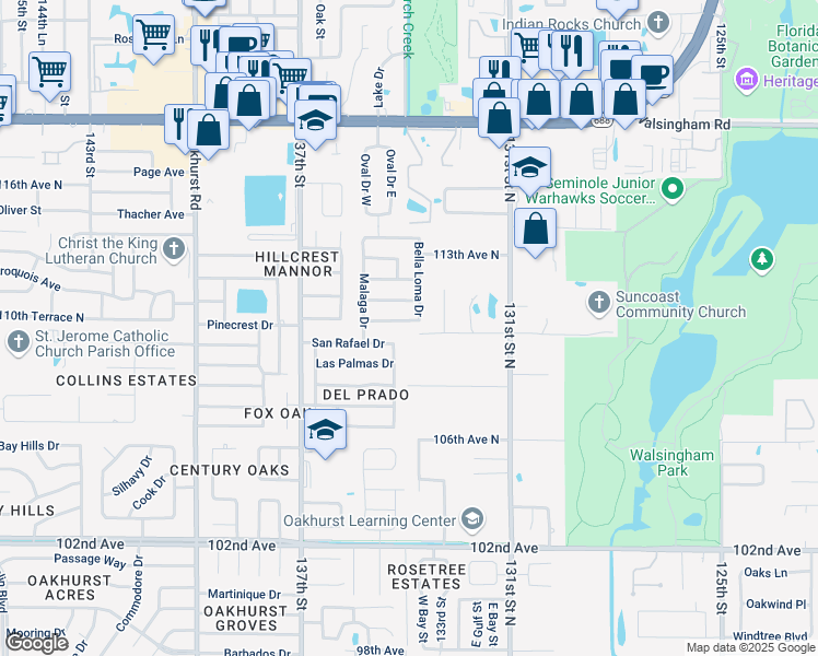 map of restaurants, bars, coffee shops, grocery stores, and more near 13388 Sorrento Dr in Largo