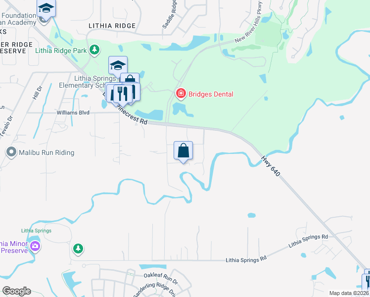map of restaurants, bars, coffee shops, grocery stores, and more near 4523 Jean Road in Valrico