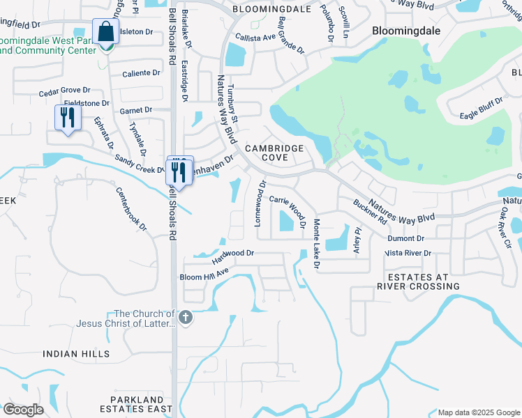 map of restaurants, bars, coffee shops, grocery stores, and more near 1218 Lornewood Drive in Valrico
