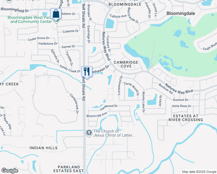 map of restaurants, bars, coffee shops, grocery stores, and more near 4724 Preston Woods Drive in Valrico