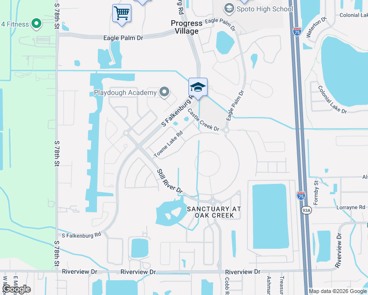map of restaurants, bars, coffee shops, grocery stores, and more near 6816 Holly Heath Drive in Riverview