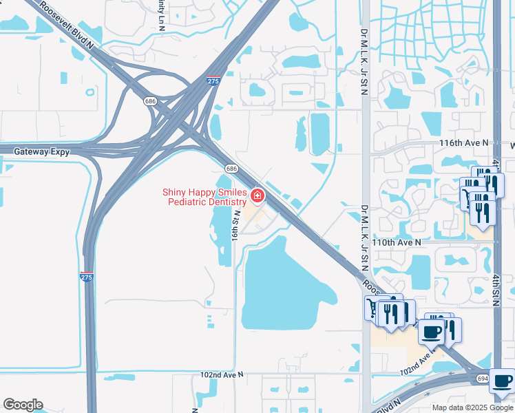 map of restaurants, bars, coffee shops, grocery stores, and more near 11201 Danka Circle North in St. Petersburg