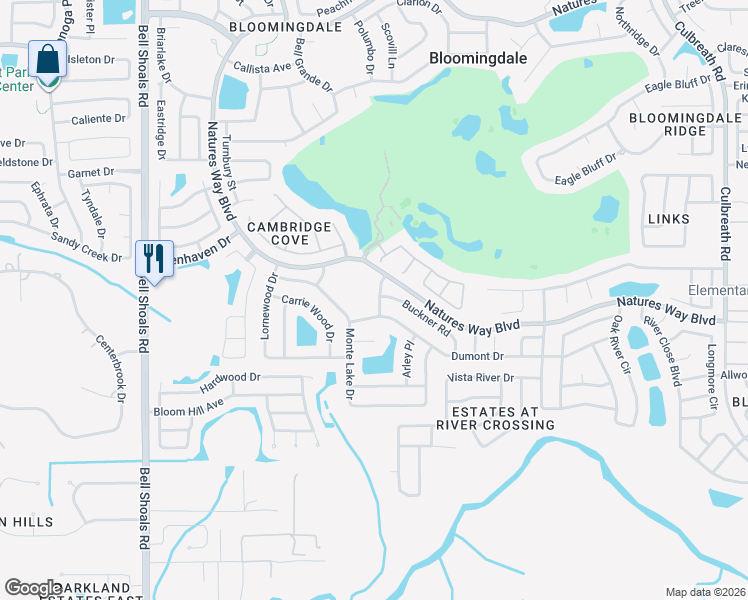 map of restaurants, bars, coffee shops, grocery stores, and more near 4209 Elba Place in Valrico