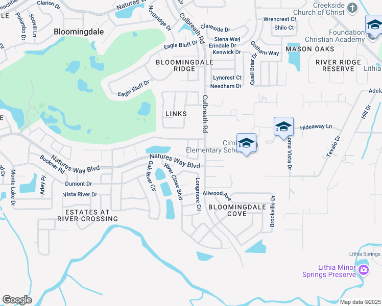 map of restaurants, bars, coffee shops, grocery stores, and more near 4409 Maren Trace Lane in Valrico