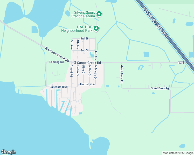 map of restaurants, bars, coffee shops, grocery stores, and more near 225 North Myrtle Drive in Osceola County
