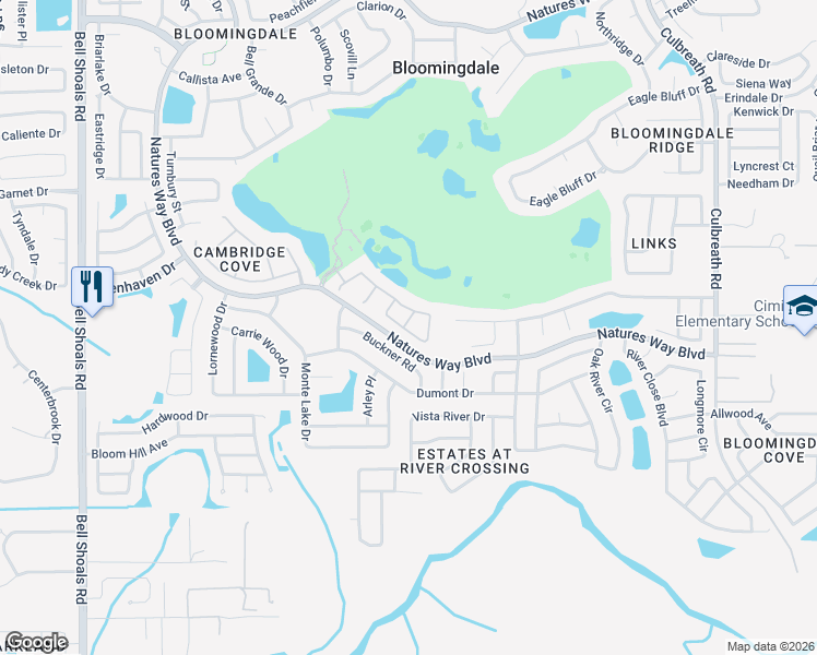 map of restaurants, bars, coffee shops, grocery stores, and more near 1530 Crooked Stick Drive in Valrico