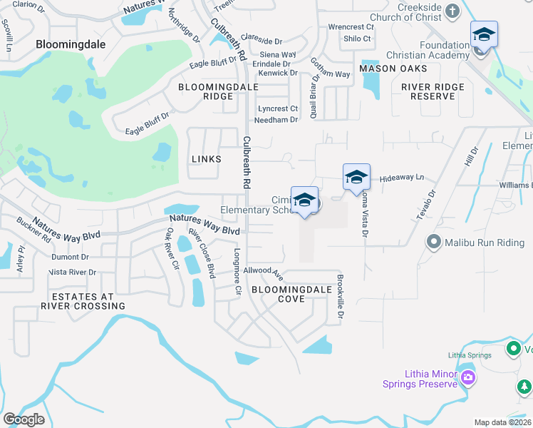 map of restaurants, bars, coffee shops, grocery stores, and more near 4347 Culbreath Road in Valrico