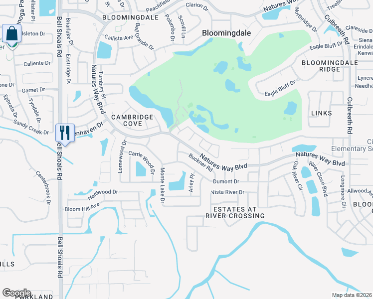 map of restaurants, bars, coffee shops, grocery stores, and more near 1406 Buckner Road in Valrico