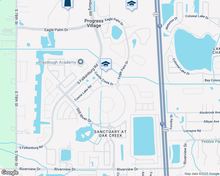 map of restaurants, bars, coffee shops, grocery stores, and more near 6632 Holly Heath Drive in Riverview