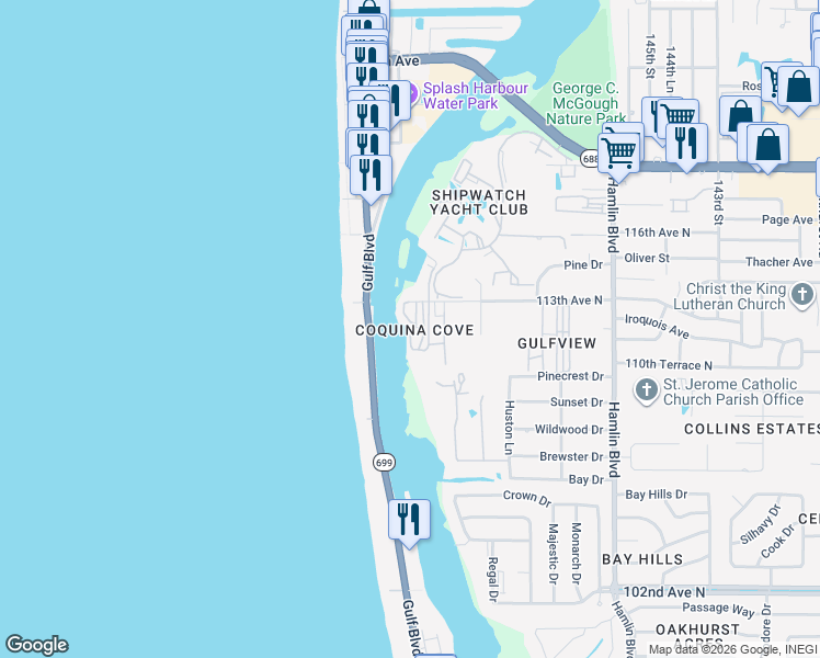 map of restaurants, bars, coffee shops, grocery stores, and more near 15 Cammack Street in Largo