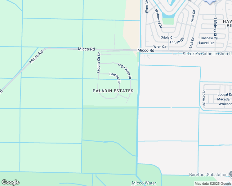 map of restaurants, bars, coffee shops, grocery stores, and more near 8451 Laguna Circle in Micco
