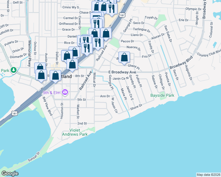 map of restaurants, bars, coffee shops, grocery stores, and more near 139 Georgia Place in Portland