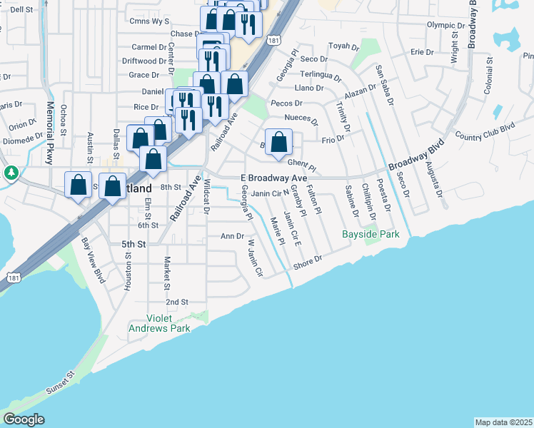 map of restaurants, bars, coffee shops, grocery stores, and more near 131 Marie Place in Portland