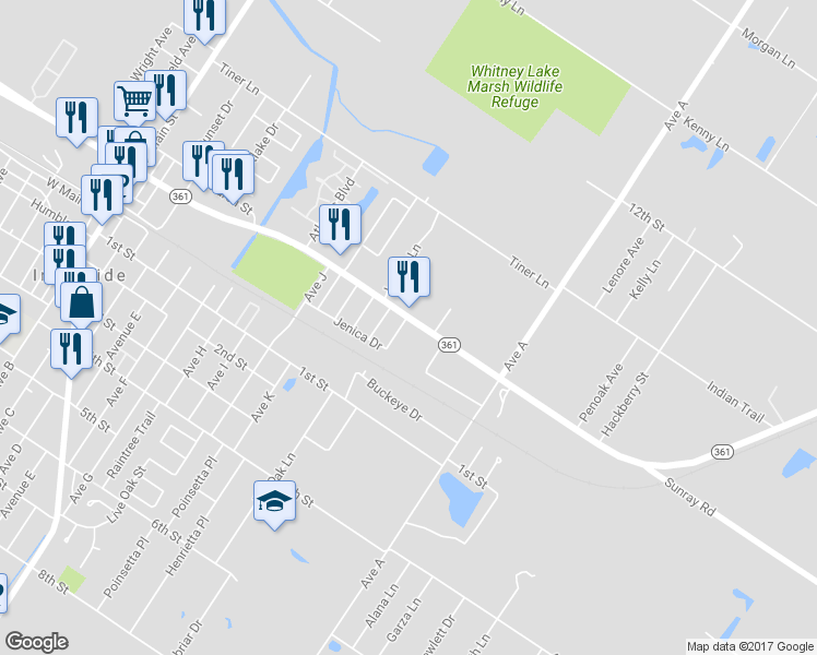 map of restaurants, bars, coffee shops, grocery stores, and more near 2098 Jenica Drive in Ingleside