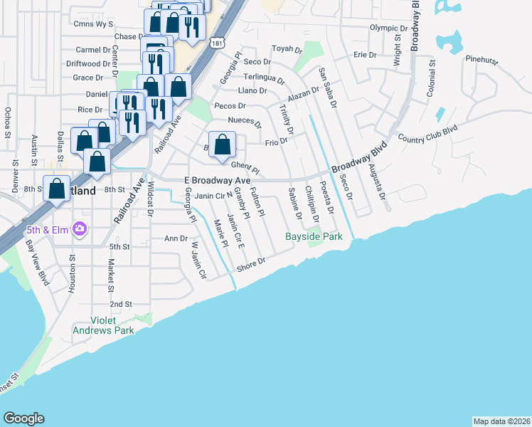 map of restaurants, bars, coffee shops, grocery stores, and more near 120 Fulton Place in Portland