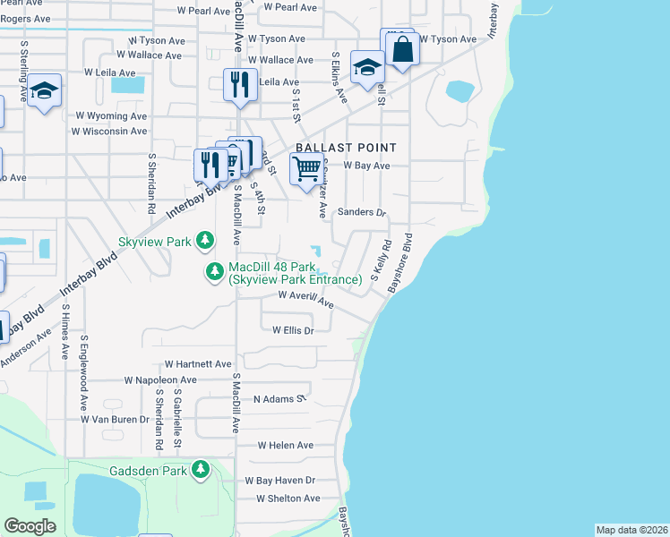 map of restaurants, bars, coffee shops, grocery stores, and more near 6217 Foster Avenue in Tampa