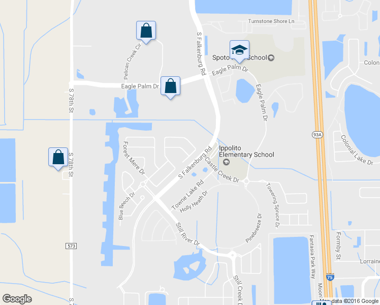map of restaurants, bars, coffee shops, grocery stores, and more near 8328 Deerland Bluff Lane in Riverview