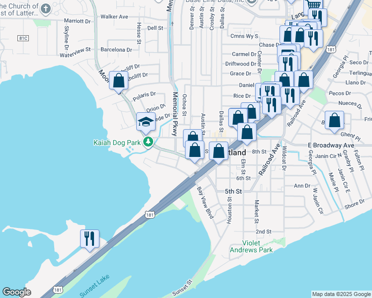 map of restaurants, bars, coffee shops, grocery stores, and more near 810 Denver Street in Portland