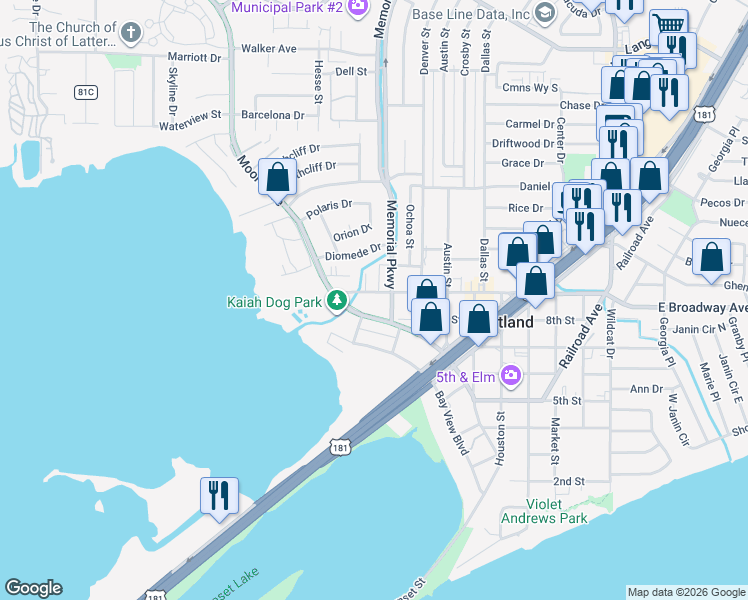 map of restaurants, bars, coffee shops, grocery stores, and more near 902 Moore Avenue in Portland