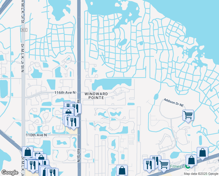 map of restaurants, bars, coffee shops, grocery stores, and more near 28 Lincoln Shores in St. Petersburg