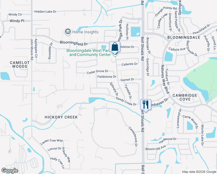 map of restaurants, bars, coffee shops, grocery stores, and more near 522 Wynnwood Drive in Brandon
