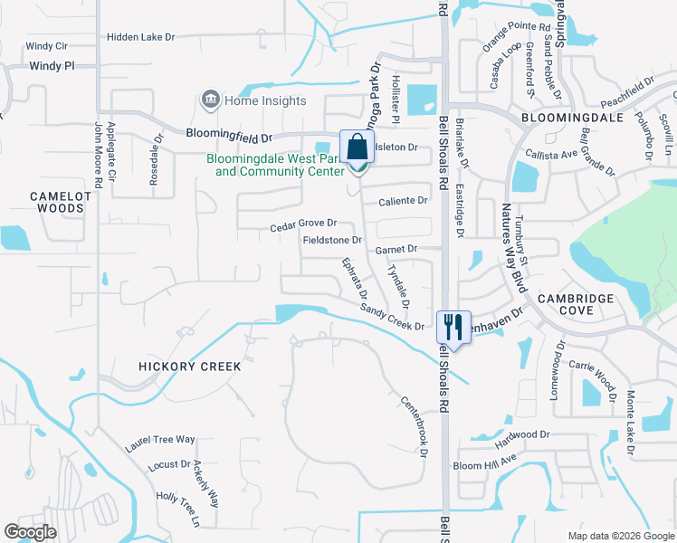 map of restaurants, bars, coffee shops, grocery stores, and more near 522 Wynnwood Drive in Brandon
