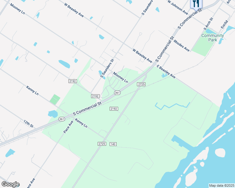 map of restaurants, bars, coffee shops, grocery stores, and more near 2250 South Commercial Street in Ingleside