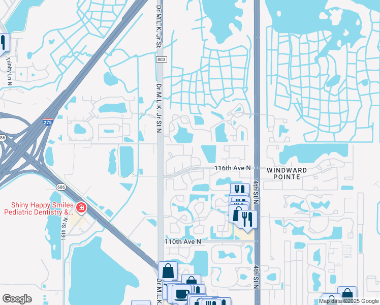 map of restaurants, bars, coffee shops, grocery stores, and more near 785 117th Terrace North in St. Petersburg