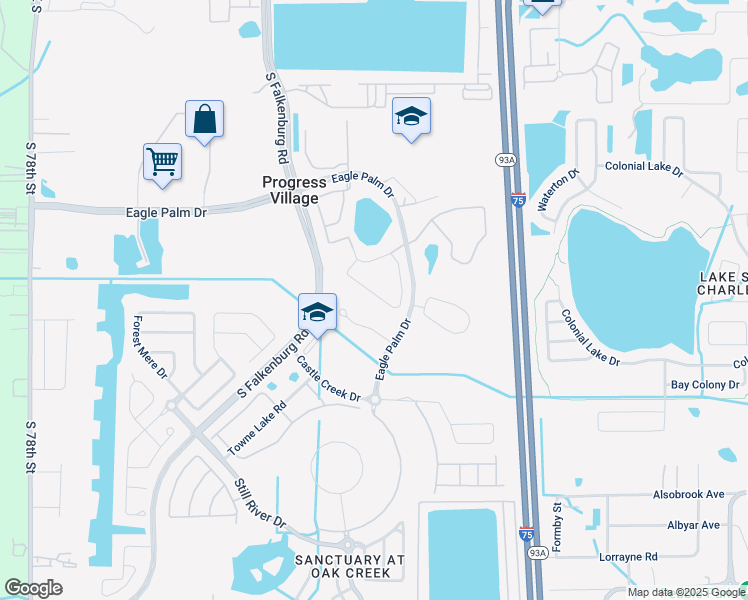 map of restaurants, bars, coffee shops, grocery stores, and more near 6962 Breezy Palm Drive in Riverview