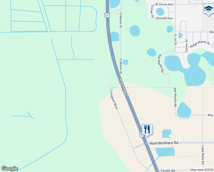 map of restaurants, bars, coffee shops, grocery stores, and more near 206 Owens Road in Lake Wales