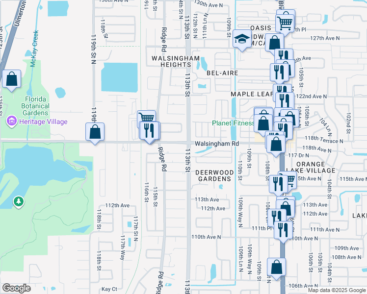 map of restaurants, bars, coffee shops, grocery stores, and more near in Pinellas County