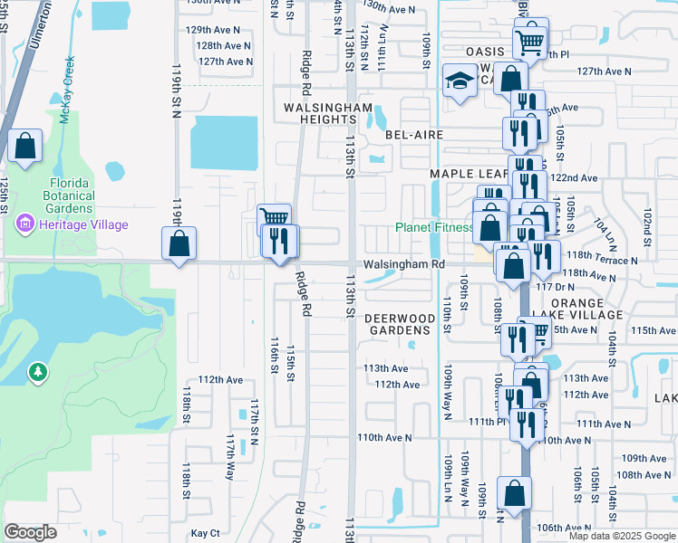 map of restaurants, bars, coffee shops, grocery stores, and more near in Pinellas County