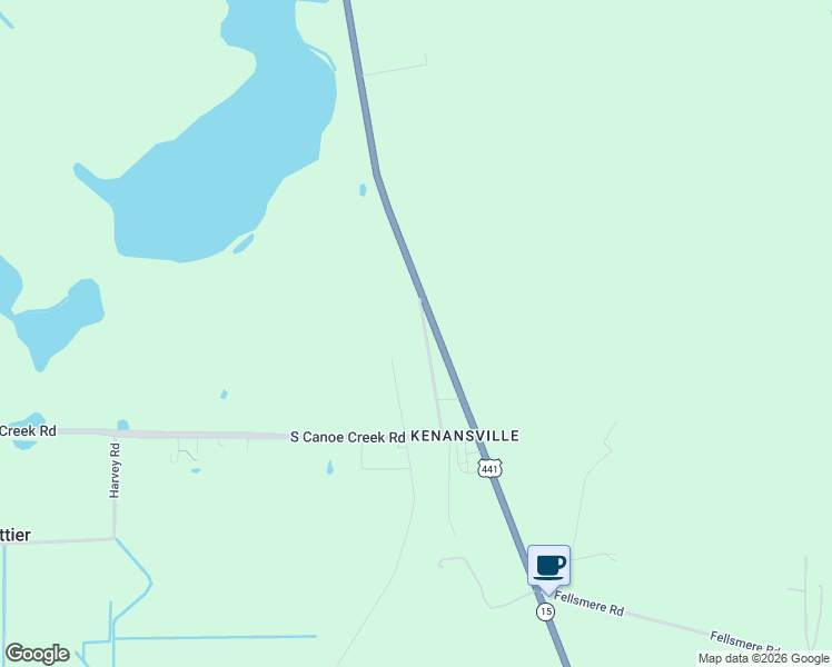 map of restaurants, bars, coffee shops, grocery stores, and more near 394 North Post Office Road in Osceola County
