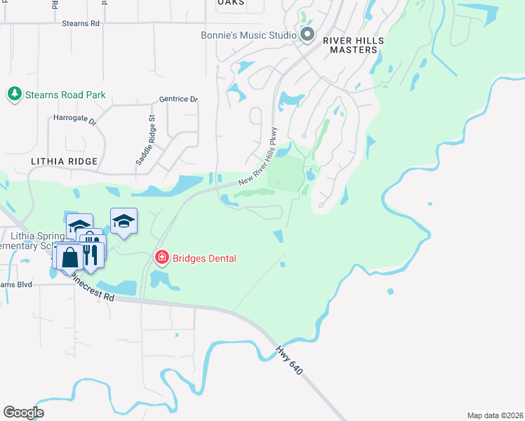 map of restaurants, bars, coffee shops, grocery stores, and more near 5117 Fairway 1 Drive in Valrico