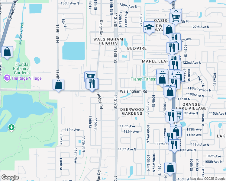 map of restaurants, bars, coffee shops, grocery stores, and more near in Pinellas County