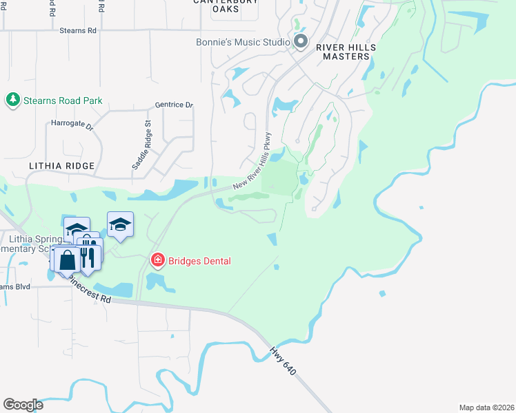 map of restaurants, bars, coffee shops, grocery stores, and more near 5122 Fairway 1 Drive in Valrico