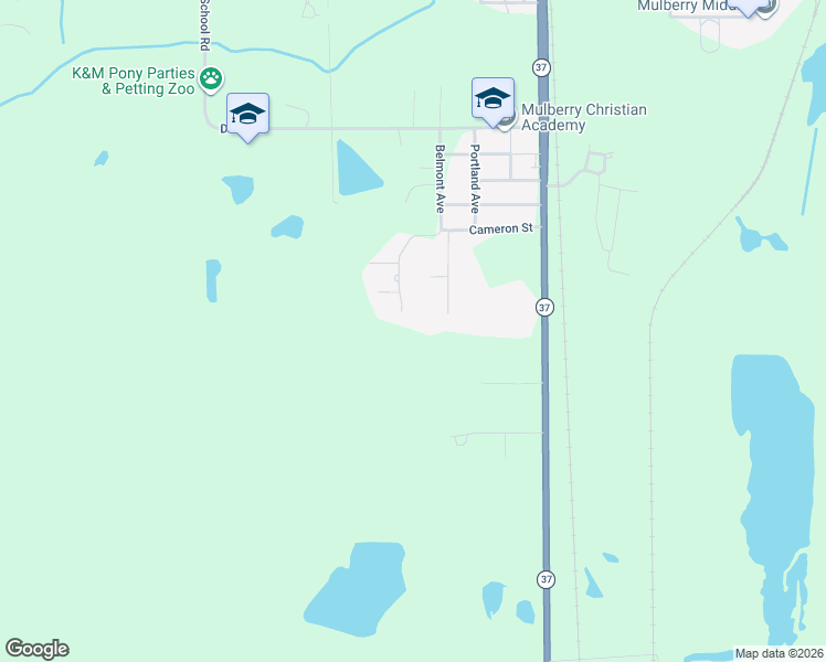 map of restaurants, bars, coffee shops, grocery stores, and more near 1715 Belmont Woods Drive in Mulberry