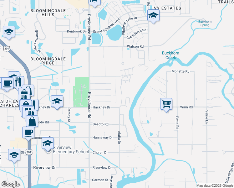 map of restaurants, bars, coffee shops, grocery stores, and more near 6910 Alafia Drive in Riverview