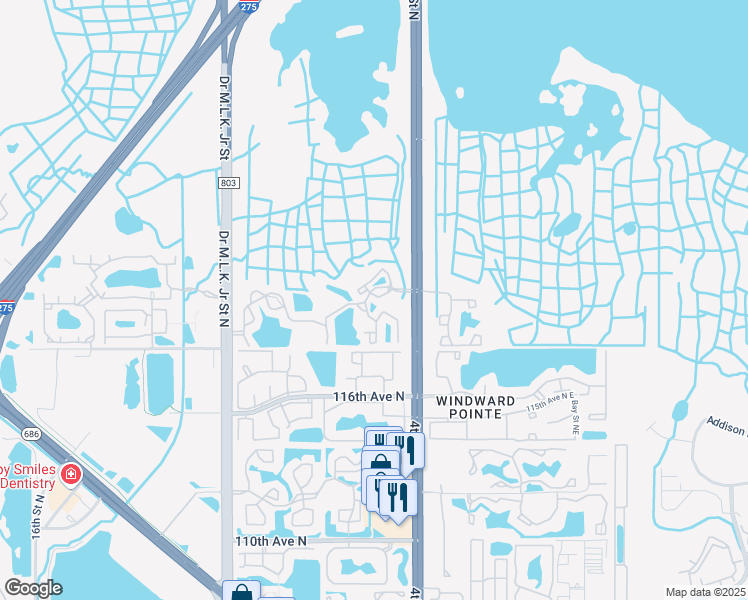 map of restaurants, bars, coffee shops, grocery stores, and more near 12000 4th Street North in St. Petersburg