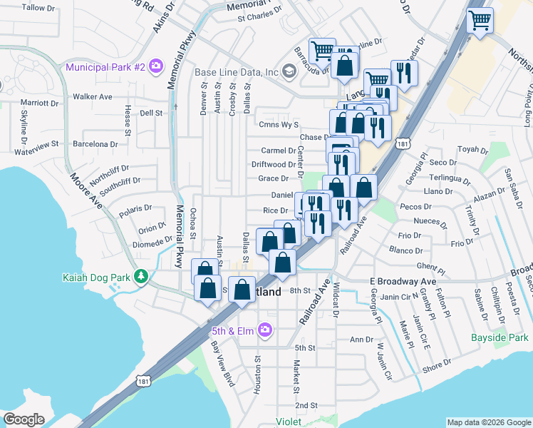 map of restaurants, bars, coffee shops, grocery stores, and more near 116 Daniel Moore Avenue in Portland