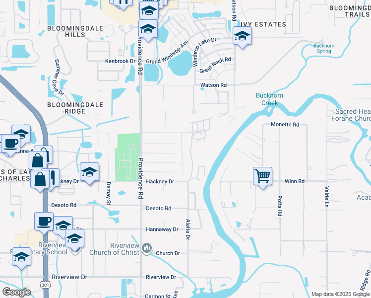 map of restaurants, bars, coffee shops, grocery stores, and more near 6812 Alafia Drive in Riverview