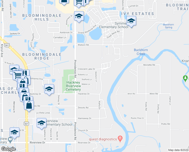map of restaurants, bars, coffee shops, grocery stores, and more near 11131 Roberts Lane in Riverview