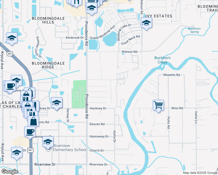 map of restaurants, bars, coffee shops, grocery stores, and more near 6805 Mathers Lane in Riverview
