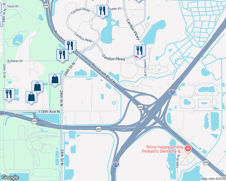map of restaurants, bars, coffee shops, grocery stores, and more near in St. Petersburg