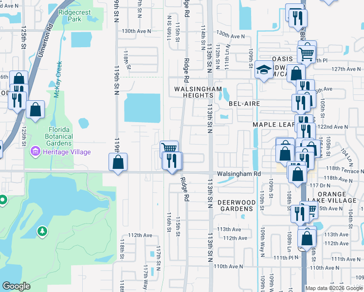map of restaurants, bars, coffee shops, grocery stores, and more near 11608 Anchor Way in Largo