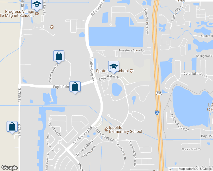 map of restaurants, bars, coffee shops, grocery stores, and more near 6725 Eagle Feather Drive in Riverview