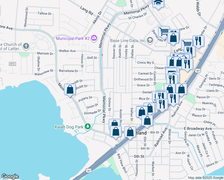 map of restaurants, bars, coffee shops, grocery stores, and more near 1153 Denver Street in Portland