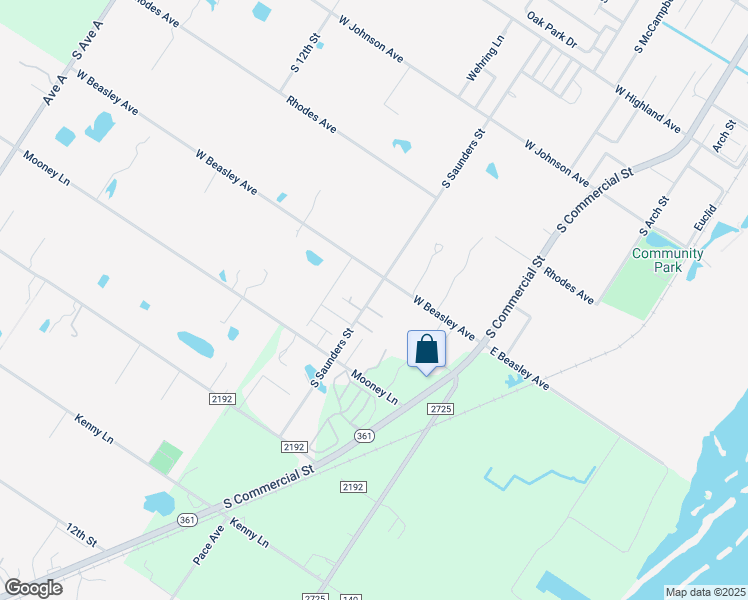map of restaurants, bars, coffee shops, grocery stores, and more near 2068 South Saunders Street in Aransas Pass